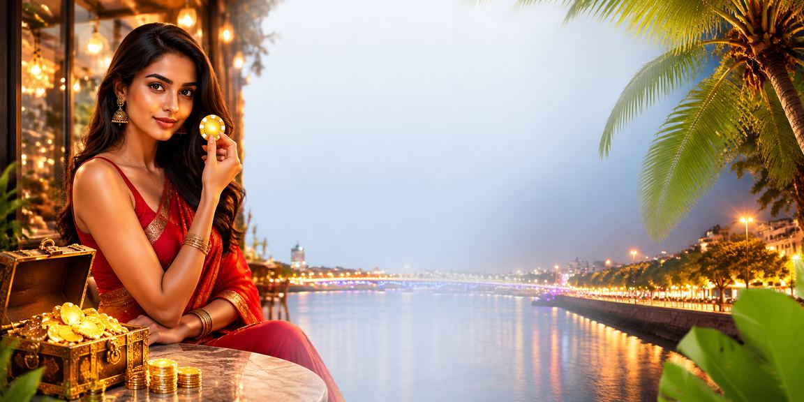 Evening atmosphere near Ahmedabad riverfront with Andar Bahar gaming ambiance